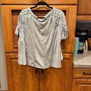 Free People Heather Gray Knit Top
